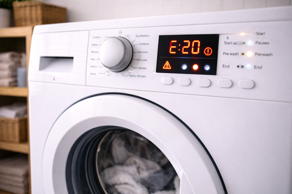 Voyants clignotants ou code erreur affiché sur un lave-linge
